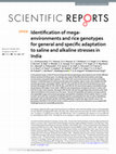 Research paper thumbnail of Identification of mega-environments and rice genotypes for general and specific adaptation to saline and alkaline stresses in India