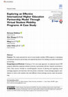 Research paper thumbnail of Exploring an Effective International Higher Education Partnership Model Through Virtual Student Mobility Programs: A Case Study