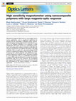 Research paper thumbnail of High sensitivity magnetometer using nanocomposite polymers with large magneto-optic response