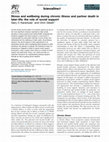 Research paper thumbnail of Stress and wellbeing during chronic illness and partner death in later-life: the role of social support