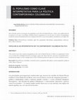 Research paper thumbnail of El populismo como clave interpretativa para la política contemporánea colombiana