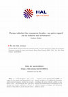 Research paper thumbnail of Forum valoriser les ressources locales : un autre regard sur la richesse des territoires?