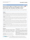 Research paper thumbnail of Nutraceutical effects of table green olives: a pilot study with Nocellara del Belice olives