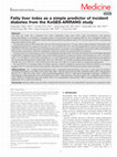 Research paper thumbnail of Fatty liver index as a simple predictor of incident diabetes from the KoGES-ARIRANG study