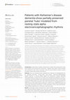 Research paper thumbnail of Patients with Alzheimer’s disease dementia show partially preserved parietal ‘hubs’ modeled from resting-state alpha electroencephalographic rhythms