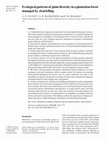 Research paper thumbnail of Ecological patterns of plant diversity in a plantation forest managed by clearfelling