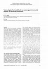 Research paper thumbnail of Technologies that contribute to reducing environmental impacts of electrical production