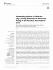 Research paper thumbnail of Rewarding Effects of Operant Dry-Licking Behavior on Neuronal Firing in the Nucleus Accumbens Core