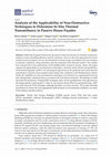 Research paper thumbnail of Analysis of the Applicability of Non-Destructive Techniques to Determine In Situ Thermal Transmittance in Passive House Façades