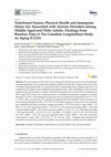 Research paper thumbnail of Nutritional Factors, Physical Health and Immigrant Status Are Associated with Anxiety Disorders among Middle-Aged and Older Adults: Findings from Baseline Data of The Canadian Longitudinal Study on Aging (CLSA)