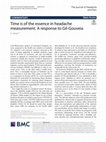 Research paper thumbnail of Time is of the essence in headache measurement. A response to Gil-Gouveia