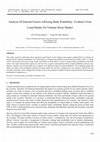 Research paper thumbnail of Analysis Of Internal Factors Affecting Bank Probability: Evidence From Listed Banks On Vietnam Stock Market