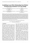 Research paper thumbnail of Establishing Cause-Effect Relationships from Medical Treatment Data in Intensive Care Unit Settings