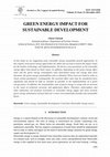 Research paper thumbnail of Green Energy Impact for Sustainable Development