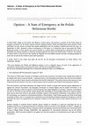 Research paper thumbnail of Opinion A State of Emergency at the Polish Belarusian Border