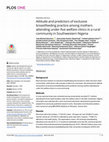 Research paper thumbnail of Attitude and predictors of exclusive breastfeeding practice among mothers attending under-five welfare clinics in a rural community in Southwestern Nigeria