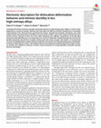 Research paper thumbnail of Electronic descriptors for dislocation deformation behavior and intrinsic ductility in bcc high-entropy alloys