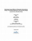 Research paper thumbnail of Estimating Causal Effects of Education Interventions Using a Two-Rating Regression Discontinuity Design: Lessons From a Simulation Study and an Application