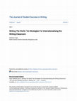 Research paper thumbnail of Writing The World: Ten Strategies For Internationalizing the Writing Classroom