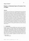 Research paper thumbnail of Popular vs. Professional Aspects of Economics Texts in English