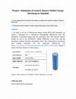 Research paper thumbnail of Simulation of Generic Battery Model Charge-Discharge in Simulink