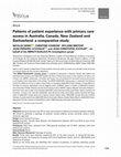 Research paper thumbnail of Patterns of patient experience with primary care access in Australia, Canada, New Zealand and Switzerland: a comparative study