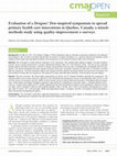 Research paper thumbnail of Evaluation of a <i>Dragons’ Den</i>–inspired symposium to spread primary health care innovations in Quebec, Canada: a mixed-methods study using quality-improvement e-surveys