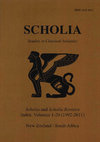 Research paper thumbnail of W. J. Dominik (ed.), Scholia Index: Volumes 1-20 (1992-2011) (Otago: Department of Classics 2012). 52 pp.