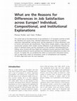 Research paper thumbnail of What are the Reasons for Differences in Job Satisfaction across Europe? Individual, Compositional, and Institutional Explanations