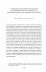 Research paper thumbnail of Pensar la palabra más acá de la significación. En torno a la fenomenología del sonido de E. Levinas