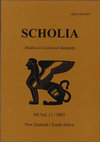 Research paper thumbnail of W. J. Dominik (ed.), Scholia: Studies in Classical Antiquity 12 (2003) vi + 198 pp. (published 2004)