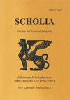 Research paper thumbnail of W. J. Dominik (ed.), Scholia Index: Volumes 1-10 (1992-2001) (Otago: Department of Classics 2002). 208 pp.