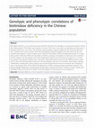 Research paper thumbnail of Genotypic and phenotypic correlations of biotinidase deficiency in the Chinese population