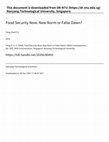 Research paper thumbnail of Food Security Now: New Norm or False Dawn?