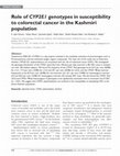 Research paper thumbnail of Role of CYP2E1 genotypes in susceptibility to colorectal cancer in the Kashmiri population