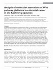 Research paper thumbnail of Analysis of molecular aberrations of Wnt pathway gladiators in colorectal cancer in the Kashmiri population