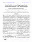 Research paper thumbnail of Study On Effectiveness Using Copper Oxide Nanofluid In Shell And Tube Heat Exchanger