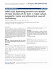 Research paper thumbnail of EHMTI-0295. Estimating prevalence and burden of major disorders of the brain in nepal: cultural, geographic, logistic and philosophical issues of methodology