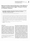 Research paper thumbnail of Behavioral and Neurochemical Alterations in Mice Deficient in Anaplastic Lymphoma Kinase Suggest Therapeutic Potential for Psychiatric Indications