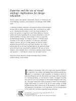 Research paper thumbnail of Expertise and the use of visual analogy: implications for design education