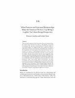 Research paper thumbnail of What Features and Structural Relationships Make the Streets of Tel Aviv City Being a Legible? An Urban Design Perspective