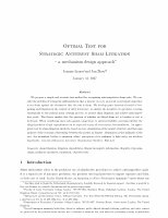 Research paper thumbnail of Optimal Tests for Strategic Antitrust Sham Litigation, paper presented at the Centre for Law and Economics