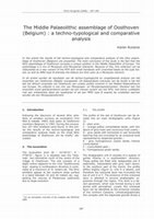 Research paper thumbnail of The Middle Palaeolithic Assemblage of Oosthoven (Northern Belgium): a techno-typological and comparative analysis