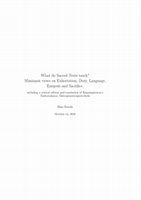 Research paper thumbnail of What do Sacred Texts teach?