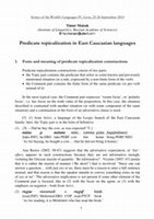 Research paper thumbnail of Predicate topicalization in East Caucasian languages (2010)