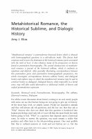 Research paper thumbnail of Metahistorical Romance, the Historical Sublime, and Dialogic History