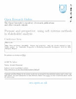 Research paper thumbnail of Purpose and perspective: using soft systems methods in stakeholder analysis