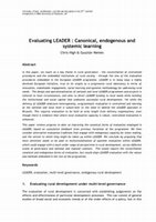 Research paper thumbnail of Social learning in LEADER: Exogenous, endogenous and hybrid evaluation in rural development