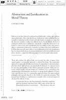 Research paper thumbnail of Abstraction and Justification in Moral Theory