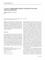 Research paper thumbnail of A review on biodegradable polymeric materials for bone tissue